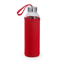 Бутылка CAMU 4040, стеклянная 500 мл. c красной сумочкой и ремешком