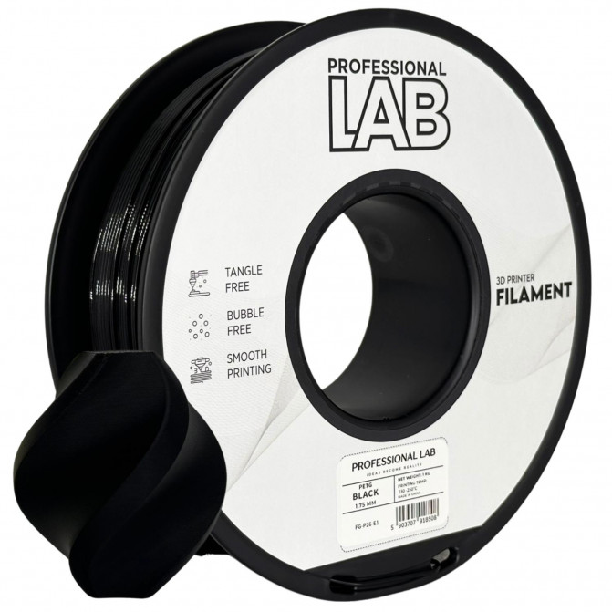 Filament pentru imprimanta 3D ProfLab FG-P26-E1, PETG, Black, 1.75 mm, 1kg