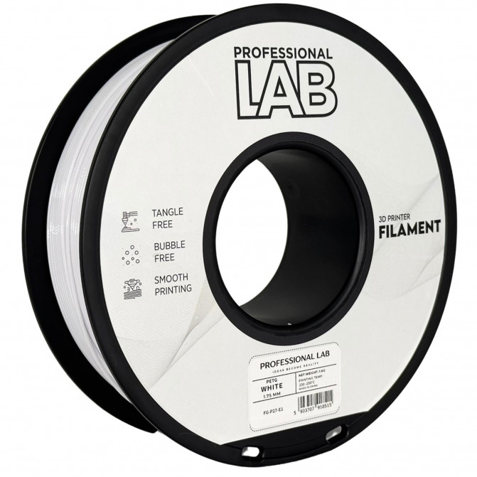 Filament pentru imprimanta 3D ProfLab FG-P27-E1, PETG, White, 1.75 mm, 1kg