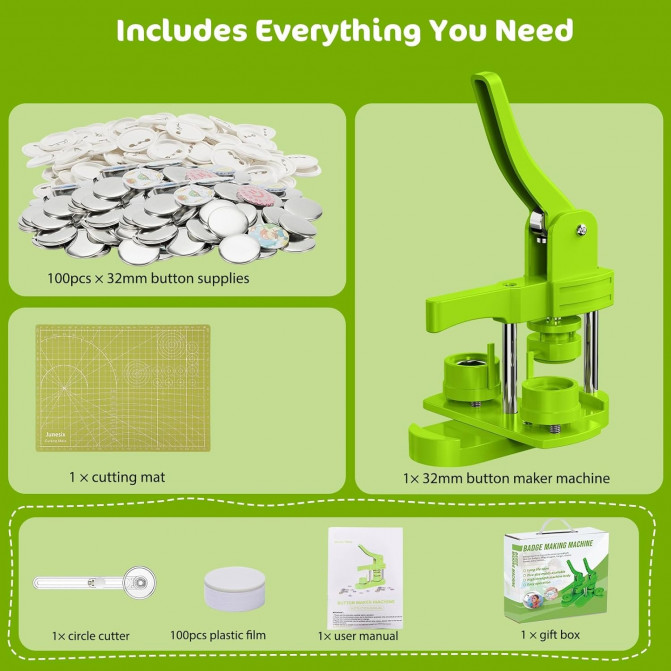 Mașină universal de facut butoane pentru insigne JH-108 d32mm