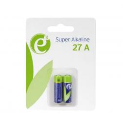 Батарейки Energenie Alkaline 27A "EG-BA-27A-01" 12V Blister*2, (LRV08, 8LR23), Dim. mm7.7, height 27.6