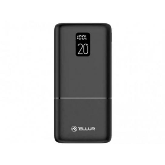 Повербанк 20000mAh - Tellur Boost Pro PD202 2xQC3.0 22.5W + PD 20W, LCD display, negru TLL158351