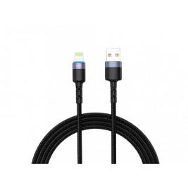 Кабель USB - Lightning, cu LED, Nylon, 1.2m, Tellur Black  TLL155373