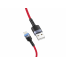 Cablu USB - Lightning, cu LED, Nylon, 3A, 1.2m, Tellur Red  TLL155354