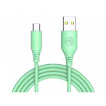 Кабель силиконовый Tellur USB to Type-C, 3A, 1m, green