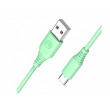 Кабель силиконовый Tellur USB to Type-C, 3A, 1m, green