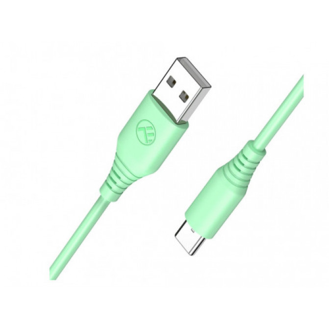 Кабель силиконовый Tellur USB to Type-C, 3A, 1m, green