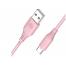Cablu din silicon Tellur USB to Type-C, 3A, 1m, pink