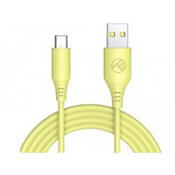 Кабель силиконовый Tellur USB to Type-C, 3A, 1m, yellow