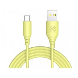 Cablu din silicon Tellur USB to Type-C, 3A, 1m, yellow