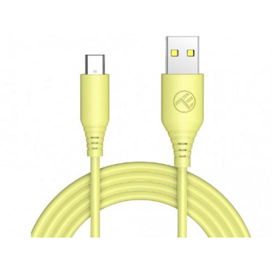 Кабель силиконовый Tellur USB to Type-C, 3A, 1m, yellow