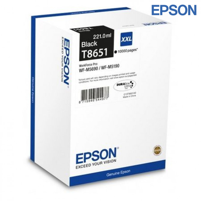 Cartuș cu jet de cerneală Epson T8651XXL (C13T865140) Black (221ml) Original