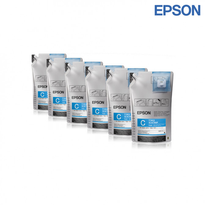Cartuș cu jet de cerneală Epson T741200 Cyan (1Lx6packs) Original
