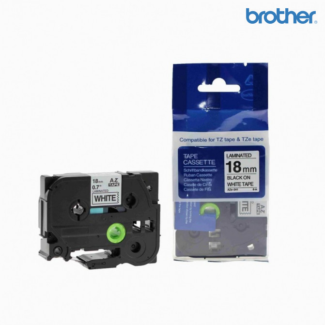 Картридж с лентой Label Brother TZc-241/TZe-241 Black/White 18mm*8m Original