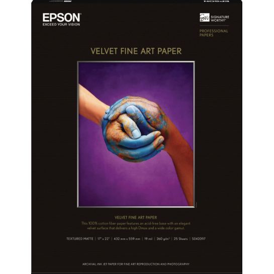 Фотобумага A2 260 гр Матовая Velvet Fine Art 25 листов Epson