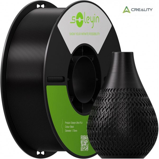 Филамент PETG Black, Creality, Soleyin Basic, 1кг для 3D-принтера