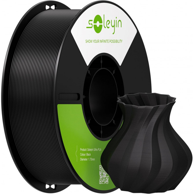Филамент для 3D-принтера Creality Soleyin Ultra, PLA, Black, 1.75 мм, 2кг