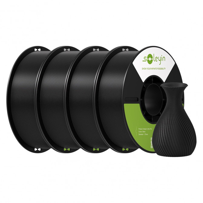 Филамент для 3D-принтера Creality Soleyin Ultra, PLA, набор: 4xBlack, 1.75 мм, 4кг