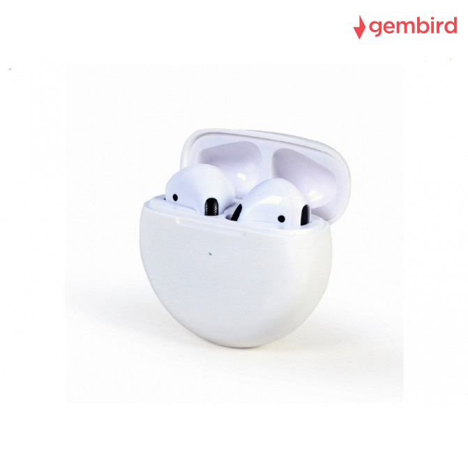 Наушники беспроводные Gembird FitEar-X200W, Bluetooth TWS in-ears FitEar, white