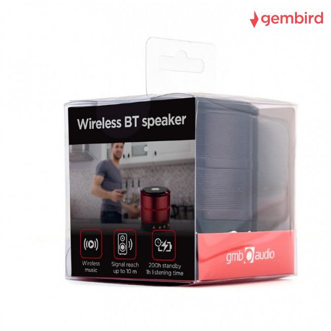Беспроводная колонка Gembird SPK-BT-08-BK, Bluetooth Portable Speaker, 3W (1x3W) RMS, Bluetooth