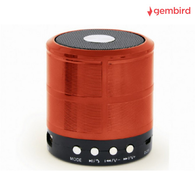 Беспроводная колонка Gembird SPK-BT-08-R, Bluetooth Portable Speaker, 3W (1x3W) RMS, Bluetooth