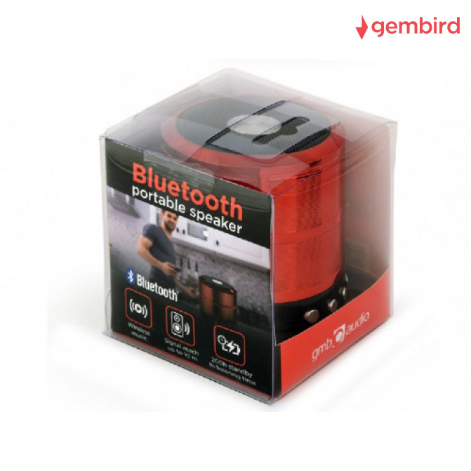 Беспроводная колонка Gembird SPK-BT-08-R, Bluetooth Portable Speaker, 3W (1x3W) RMS, Bluetooth