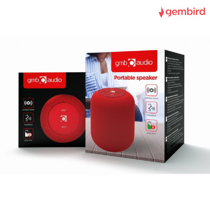 Беспроводная колонка Gembird SPK-BT-15-R, Bluetooth Portable Speaker, 5W RMS, Bluetooth