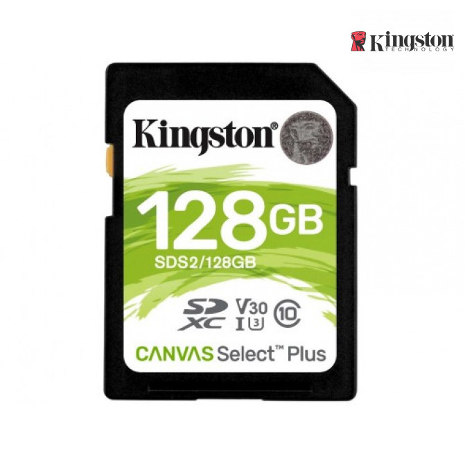 Card de Memorie 128GB SD Class10 UHS-I U1 (V10)  Kingston Canvas Select Plus, Read: 100MB/s. Write: 85MB/s