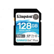 Карта памяти 128GB SD Class10 UHS-I U3 (V30)  Kingston Canvas Go! Plus, Read: 170MB/s, Write: 70MB/s, Ideal for DSLRs/Drones/Action cameras