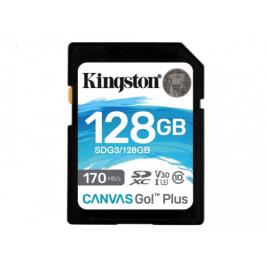 Card de Memorie 128GB SD Class10 UHS-I U3 (V30)  Kingston Canvas Go! Plus, Read: 170MB/s, Write: 70MB/s, Ideal for DSLRs/Drones/Action cameras
