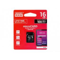 Card de Memorie 16GB microSD Class10 U1 UHS-I + SD adapter  Goodram M1AA, 600x, Up to: 90MB/s