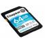 Card de Memorie 64GB SD Class10 UHS-I U3 (V30)  Kingston Canvas Go! Plus, Read: 170MB/s, Write: 70MB/s, Ideal for DSLRs/Drones/Action cameras