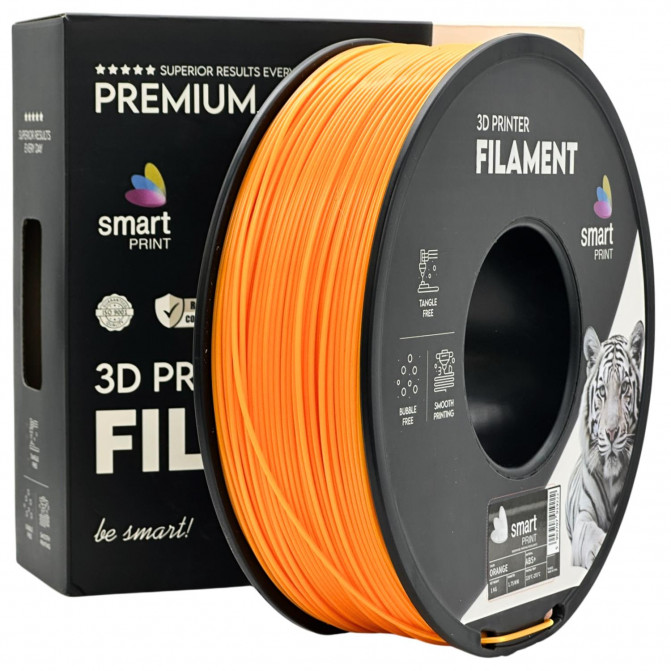 Филамент для 3D-принтера ABS+, Smart Print FG-S8-E1, Orange, 1.75 мм, 1кг