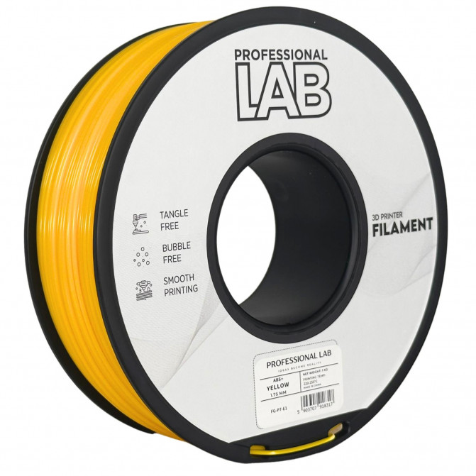 Филамент для 3D-принтера ABS+, ProfLab FG-P7-E1, Yellow, 1.75 мм, 1кг
