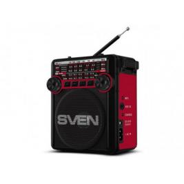 Колонки SVEN Tuner SRP-355  Black/Red, 3w, FM, USB, SD/microSD, flashlight