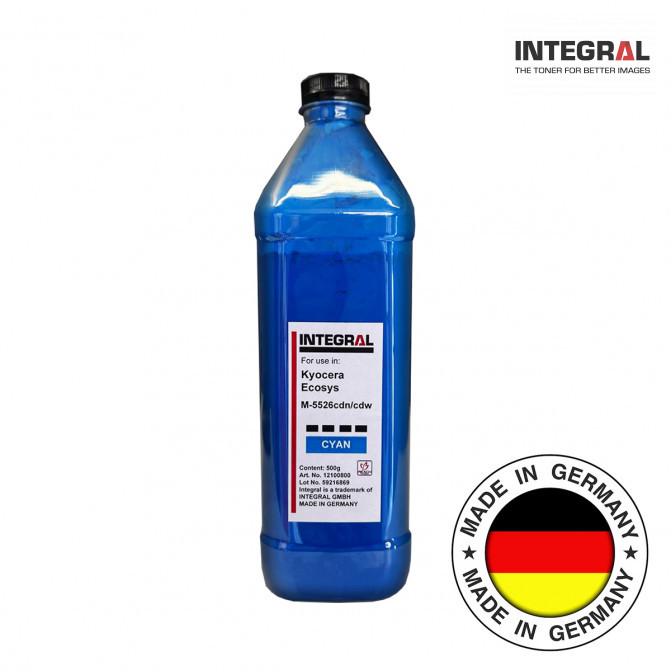 Toner Kyocera TK-5220/TK-5230/TK-5240 (M5526/M5521/MA2100) Cyan, 500g bottle Integral