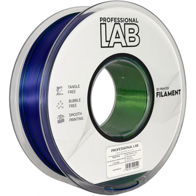 Филамент для 3D-принтера Silk PLA, FG-P104-E1 ProfLab, Blue-Green-Purple, 1.75 мм, 1кг