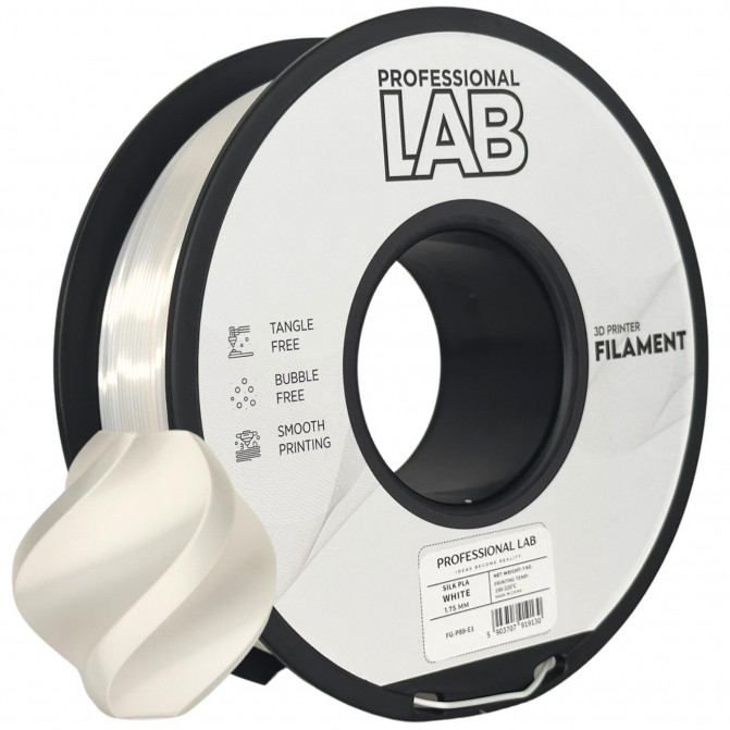 Филамент для 3D-принтера Silk PLA, FG-P89-E1 ProfLab, White, 1.75 мм, 1кг