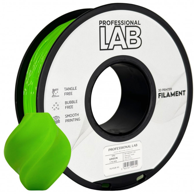 Филамент для 3D-принтера TPU, FG-P120-E1 ProfLab, Green, 1.75 мм, 1кг
