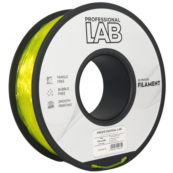 Филамент для 3D-принтера TPU, FG-P125-E1 ProfLab, Yellow, 1.75 мм, 1кг