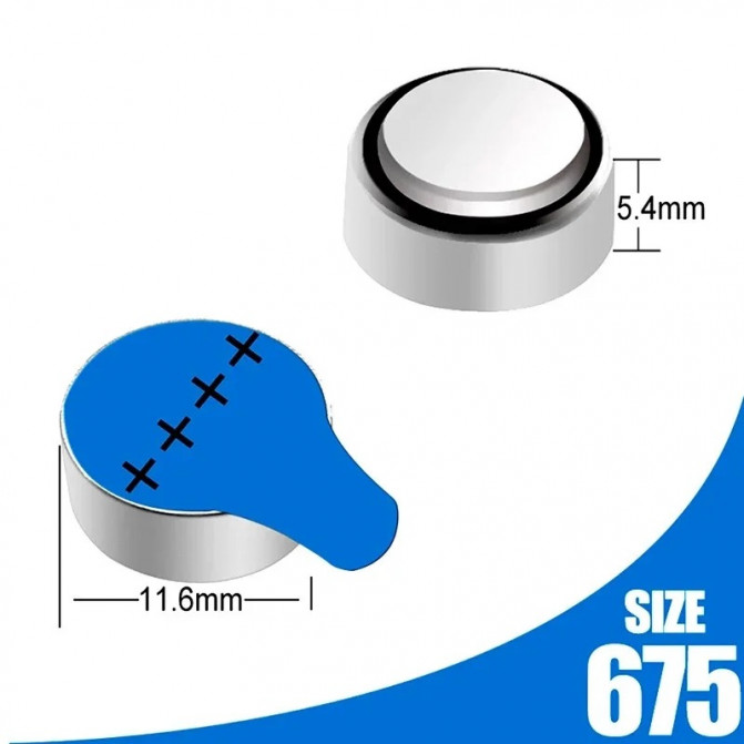 Батарейки Panasonic PR675, Blister*6 PR-675H/6LB (PR44), 5.4x11.6mm, 605mAh