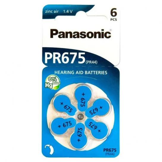 Батарейки Panasonic PR675, Blister*6 PR-675H/6LB (PR44), 5.4x11.6mm, 605mAh