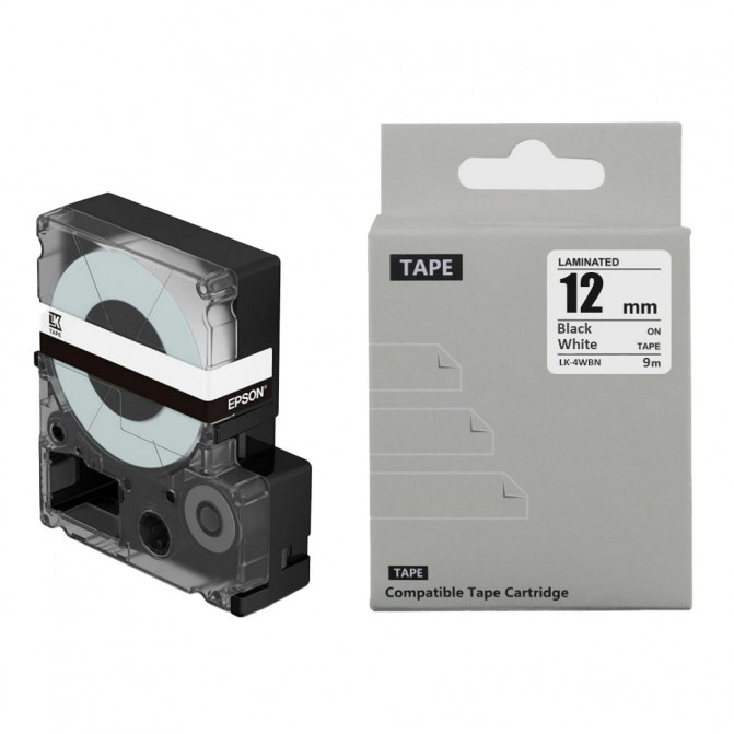 Cartuş Label Epson LK-4WBN/LC-4WBN(SS12KW) Laminated Black/White12mm*9m Prospect