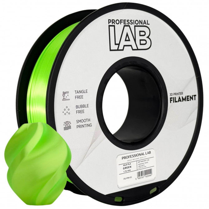 Филамент для 3D-принтера Silk PLA, FG-P94-E1 ProfLab, Green, 1.75 мм, 1кг