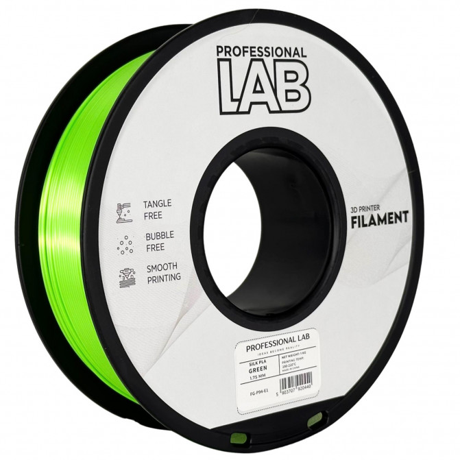 Филамент для 3D-принтера Silk PLA, FG-P94-E1 ProfLab, Green, 1.75 мм, 1кг