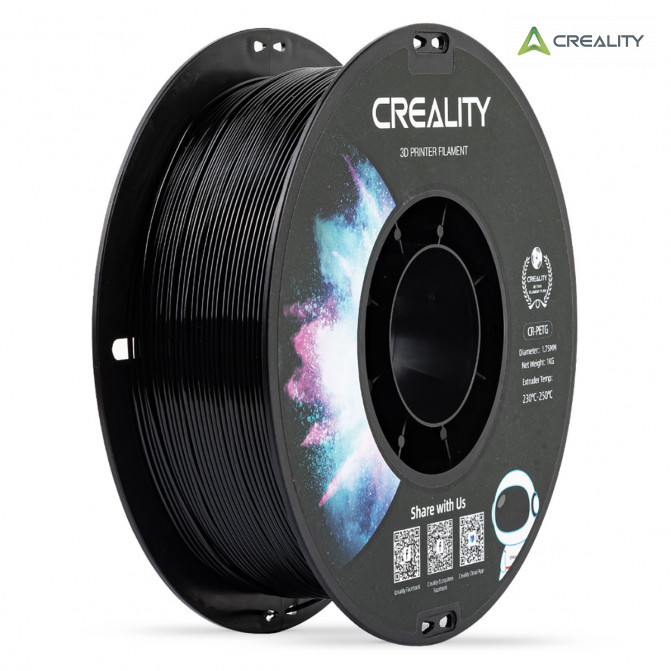 Filament PETG Black, Creality, CR-PETG, 1kg pentru imprimanta 3D