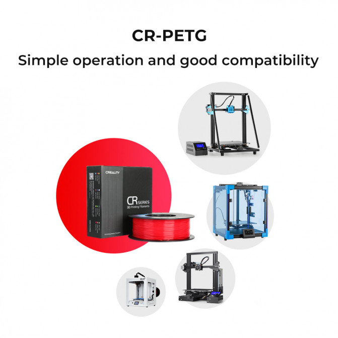 Филамент PETG Black, Creality, CR-PETG, 1кг для 3D-принтера