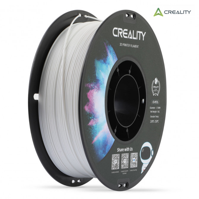 Filament PETG White, Creality, CR-PETG, 1kg pentru imprimanta 3D