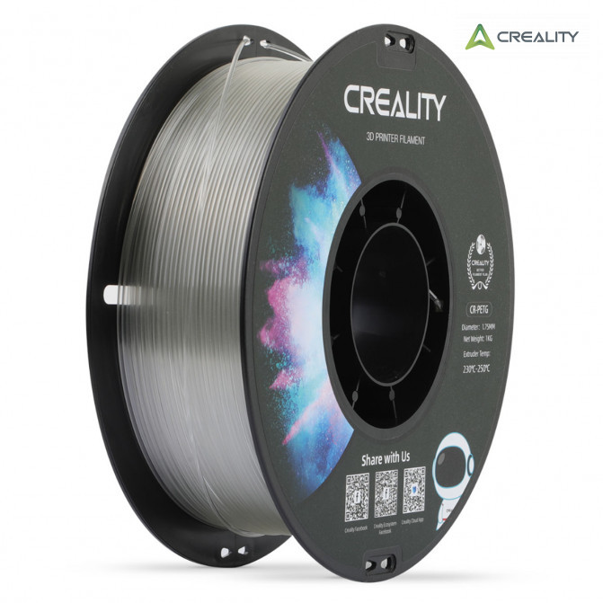 Filament PETG Transparent, Creality, CR-PETG, 1kg pentru imprimanta 3D