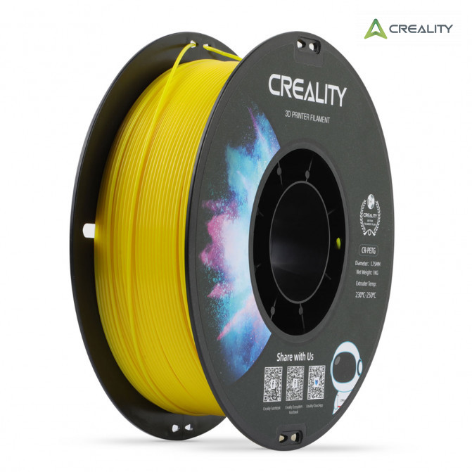 Filament PETG Yellow, Creality, CR-PETG, 1kg pentru imprimanta 3D